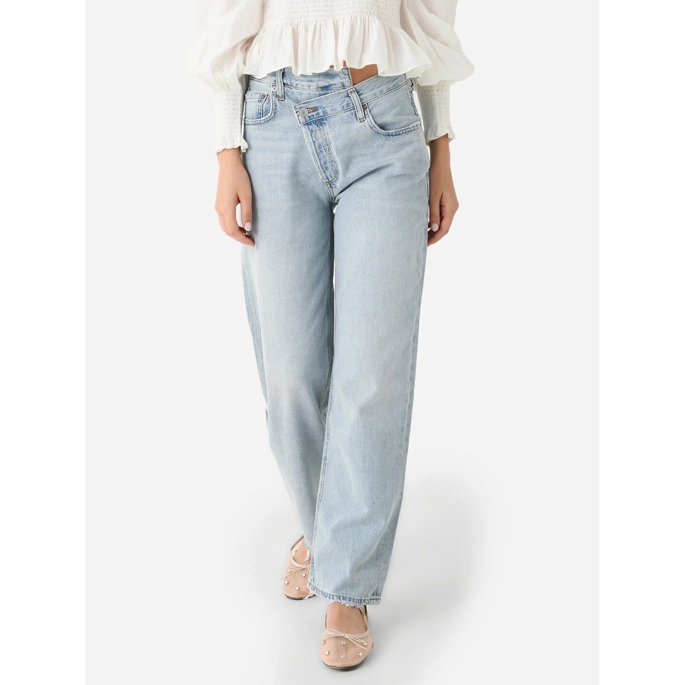 AGOLDE Womens Criss Cross Upsized Jeans Size 26 in Suburbia